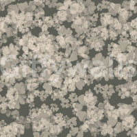 Hazy grey bloom texture wall mural, Whispered Florals, tranquil decorative finish.
