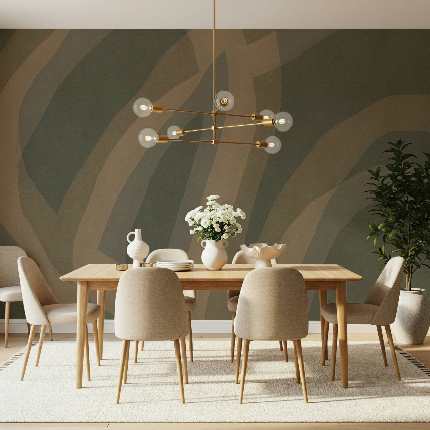 A beautiful modern art wall mural of a serene path.

