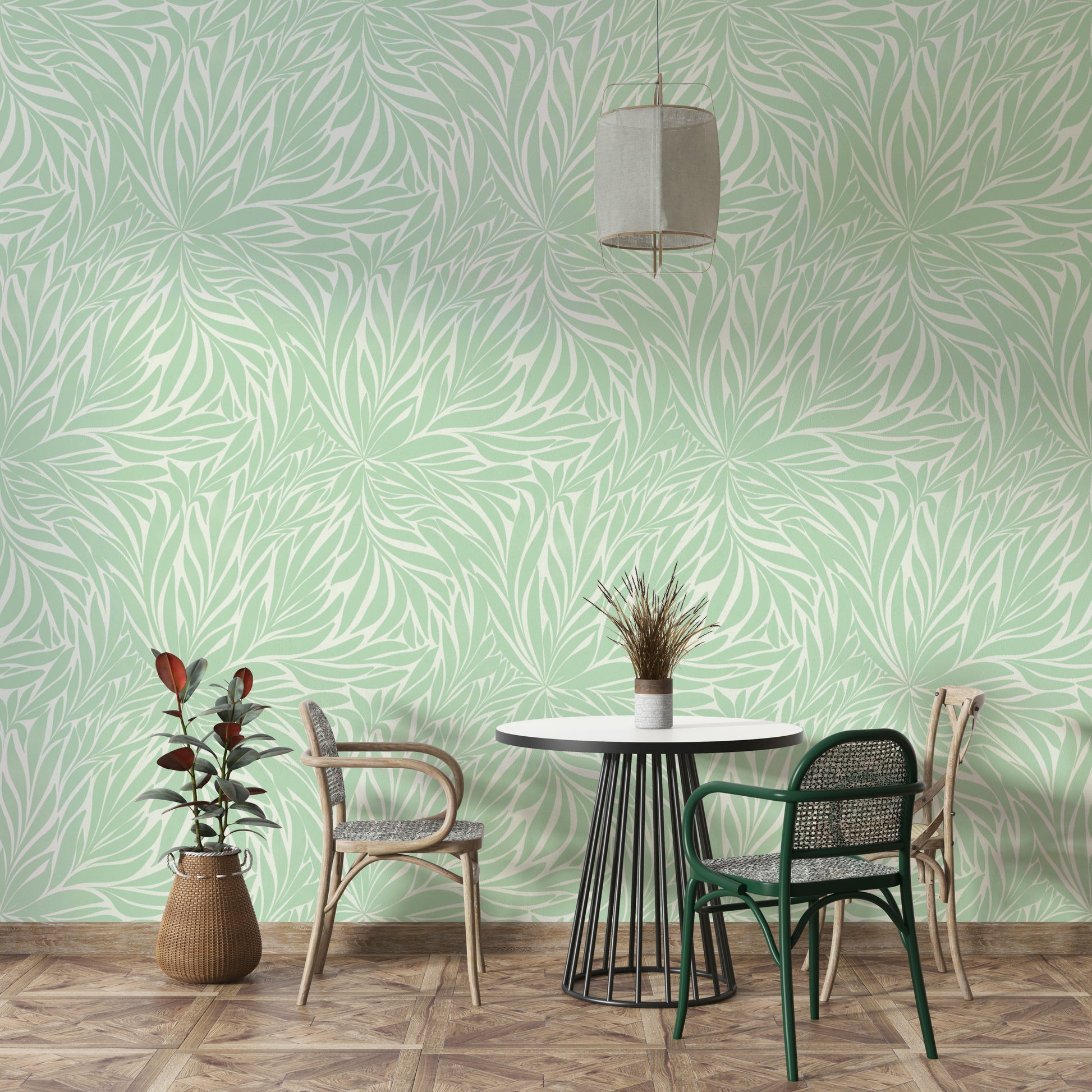 Elegant wallpaper featuring whispering leaves