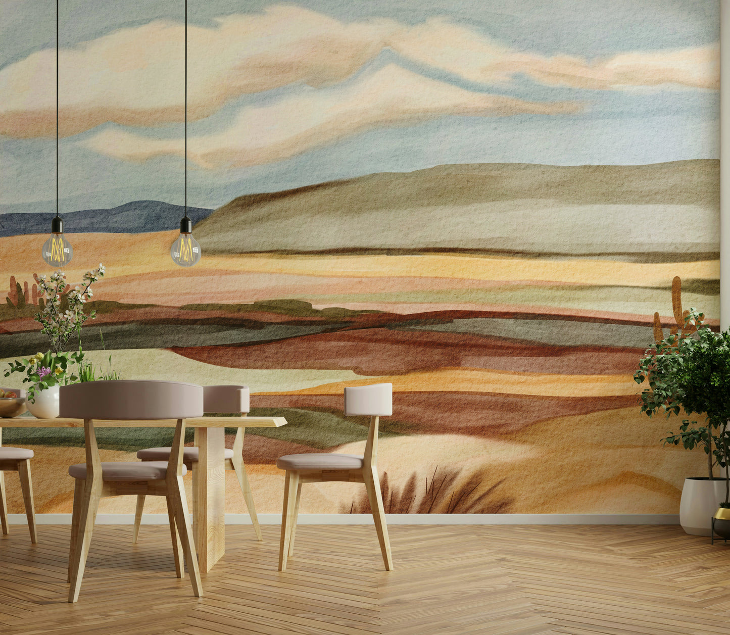 Whispering Sands wall mural in warm tones

