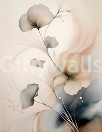 Elegant flower mural with pastel petals creating a soothing and sophisticated atmosphere.