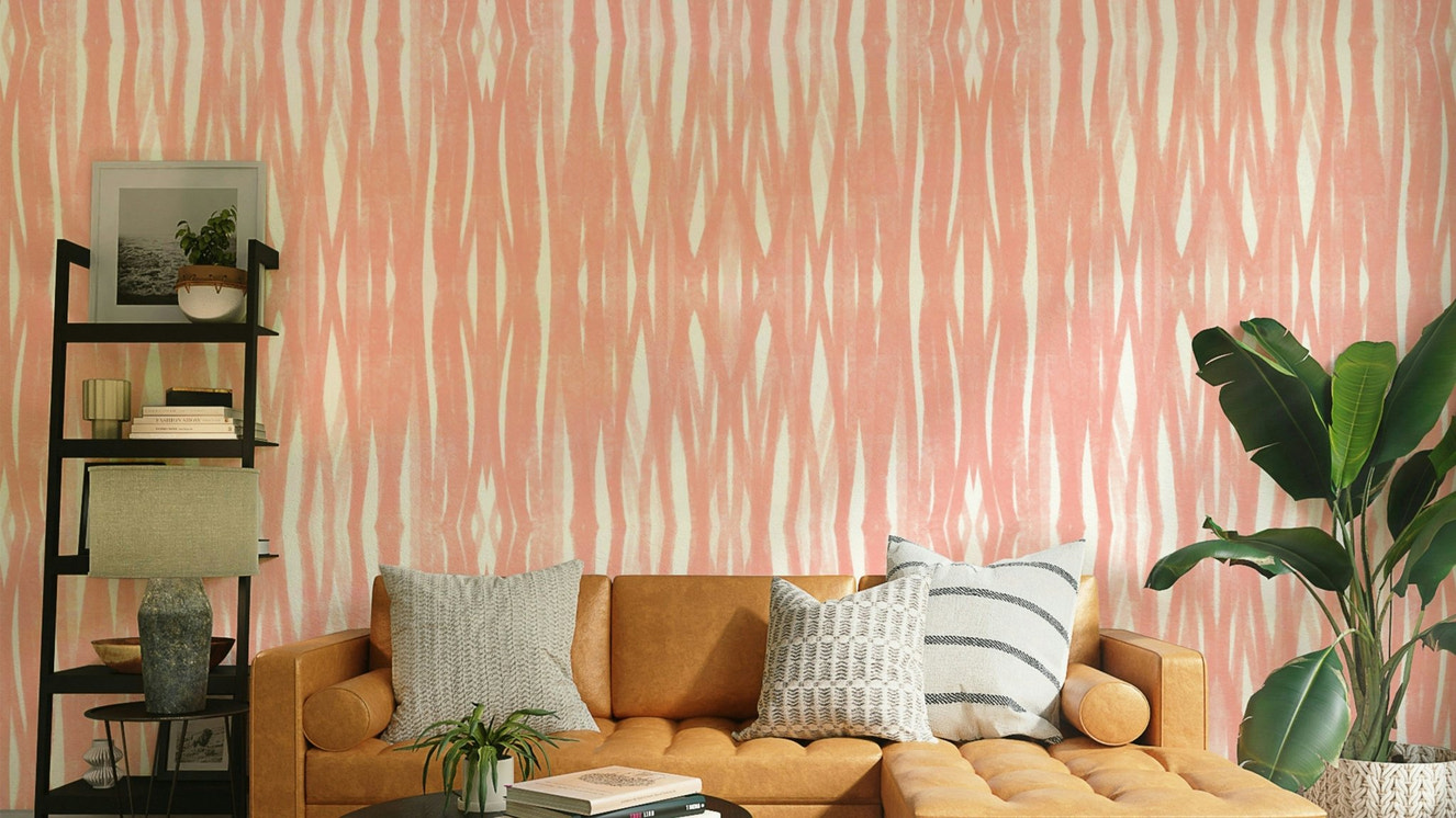Whispers of Coral wallpaper with soft coral design

