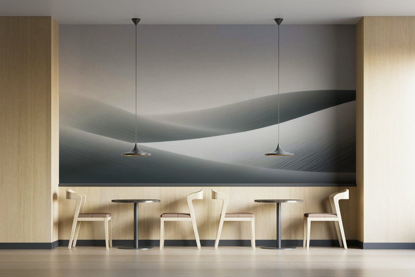 Elegant curves of sand dunes on soft wall mural


