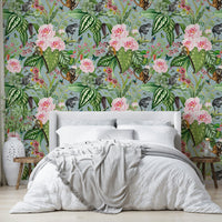 Serene botanical wallpaper featuring soft greenery and light accents.

