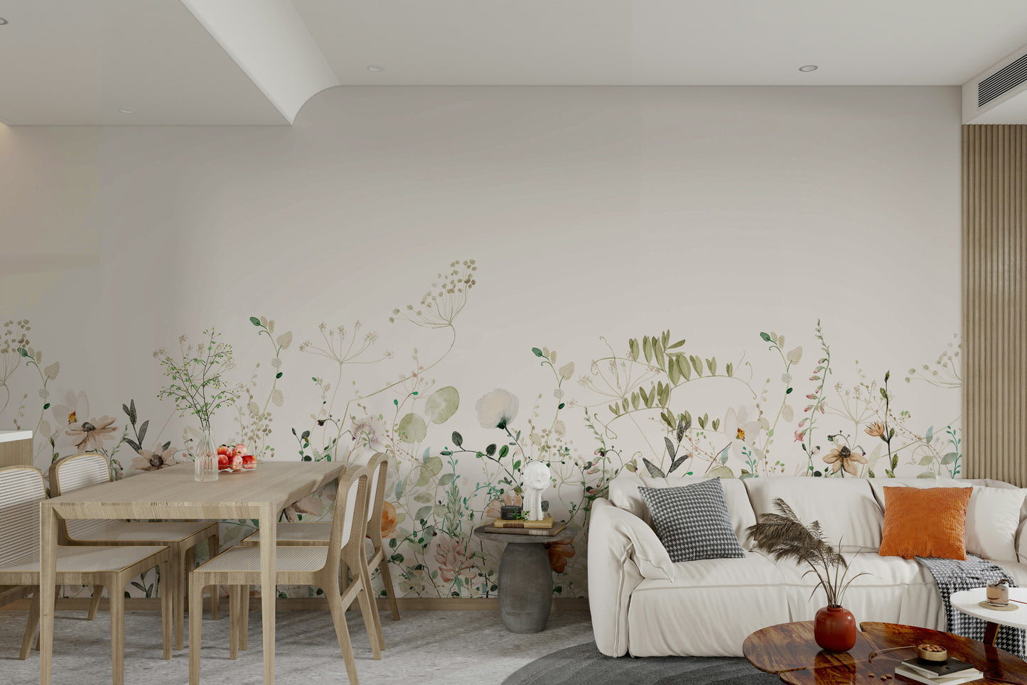 Gentle botanical wall mural

