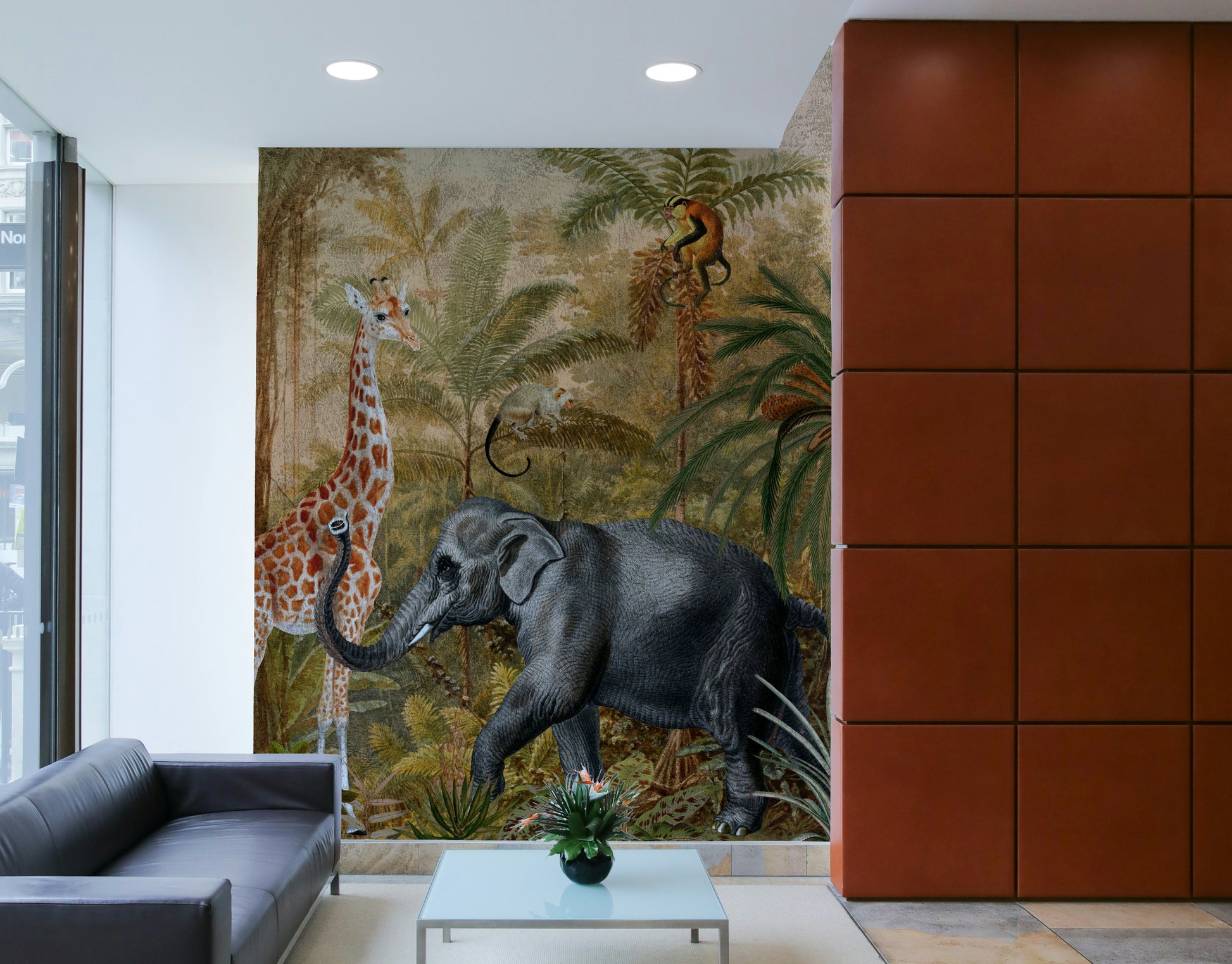 Earth-toned floral wallpaper design

