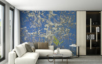White Blossoms Against a Clear Blue Sky - Spring Nature Photography Wall Mural