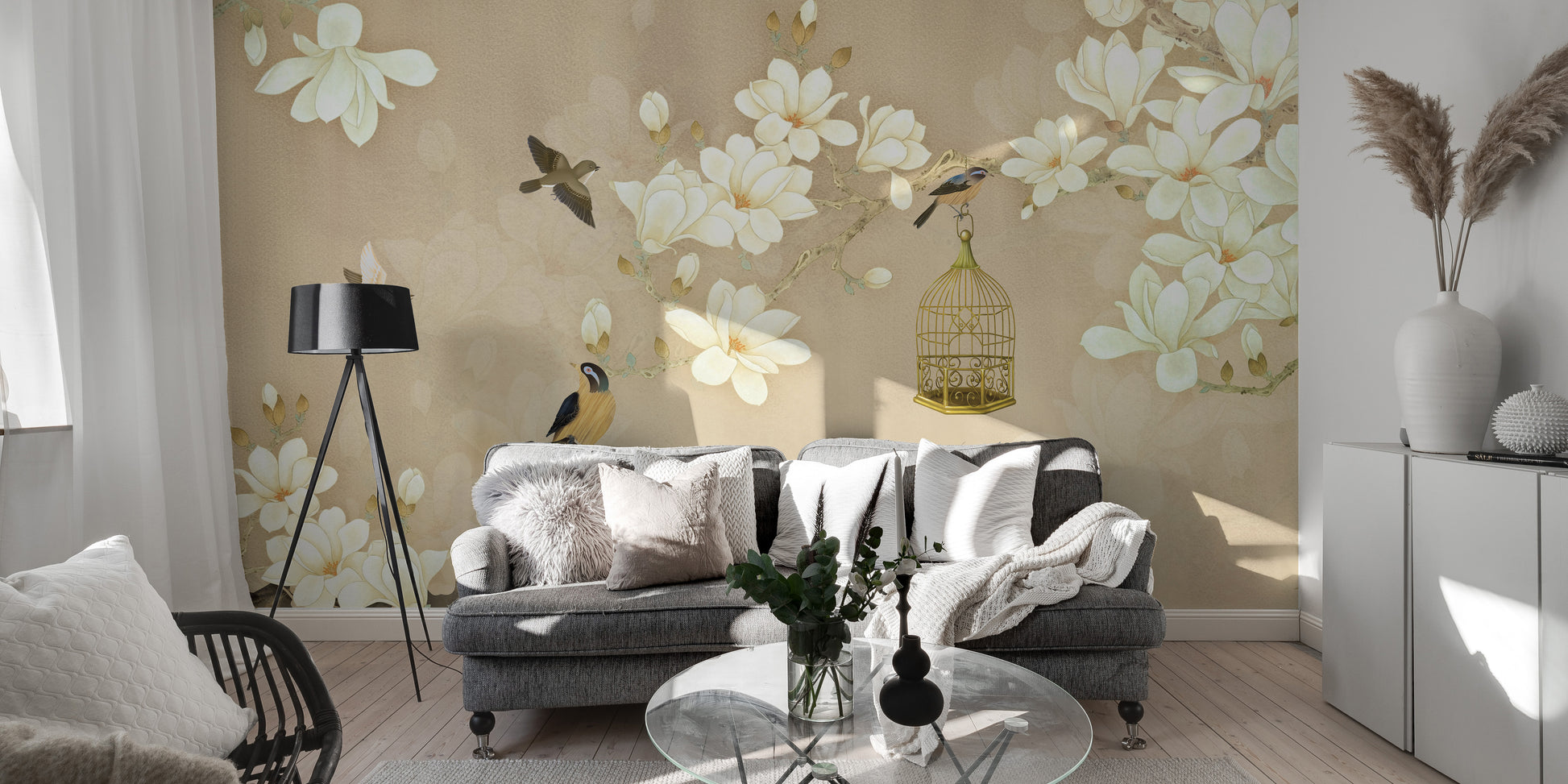 White Magnolia Flowers Wallpaper Murals - Giffywalls