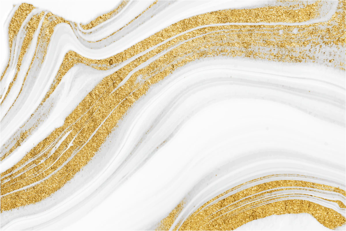 Papier peint en marbre en or blanc murale