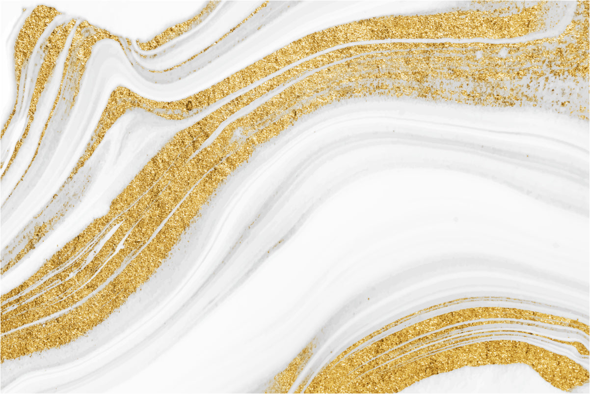 Papier peint en marbre en or blanc murale in your room — zoomed