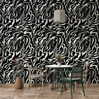 White Painted Lines artistic wall mural