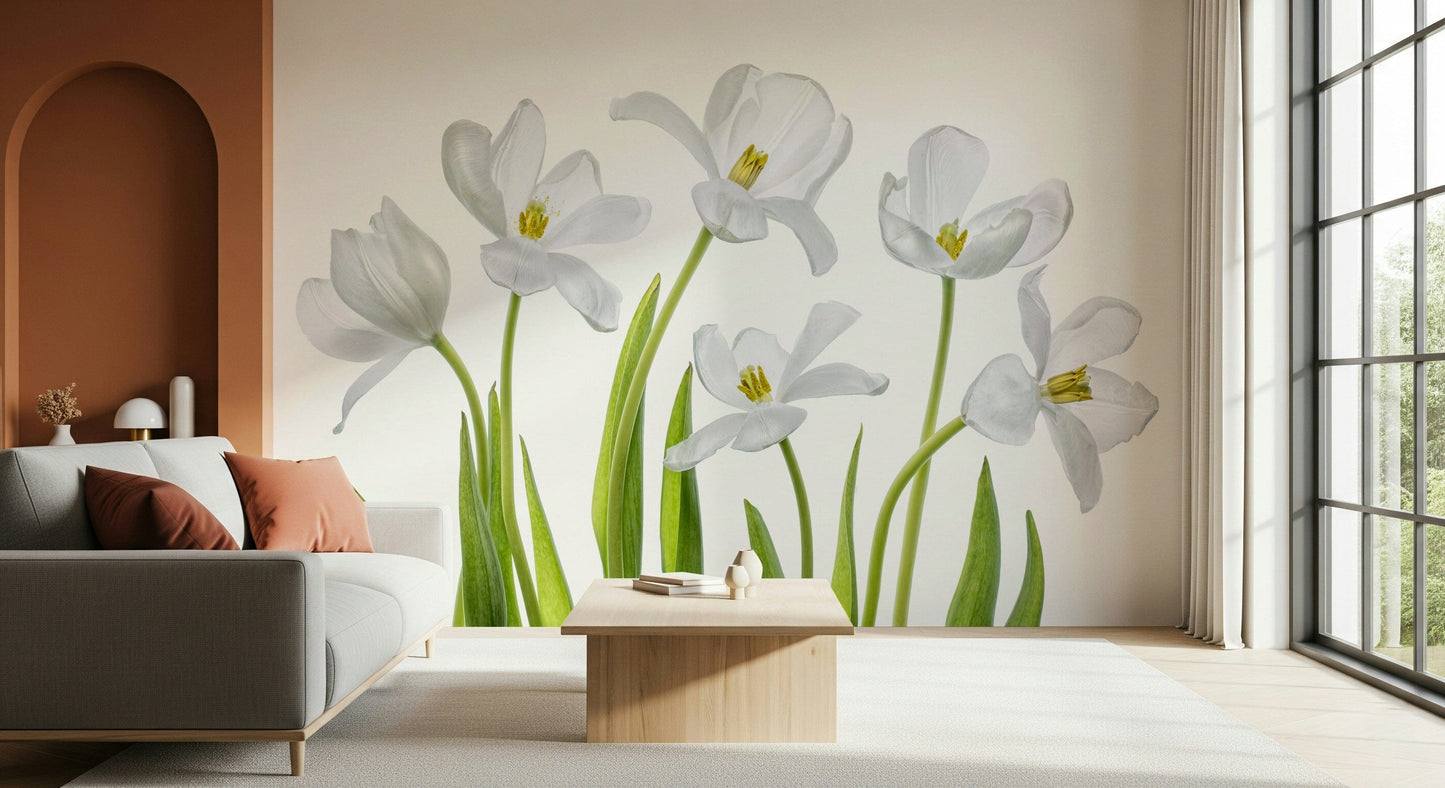 A contemplative flower field wallpaper mural for a feature wall.

