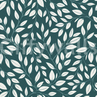 White Vines on Teal Wallpaper⁠