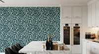 White Vines on Teal Wallpaper⁠