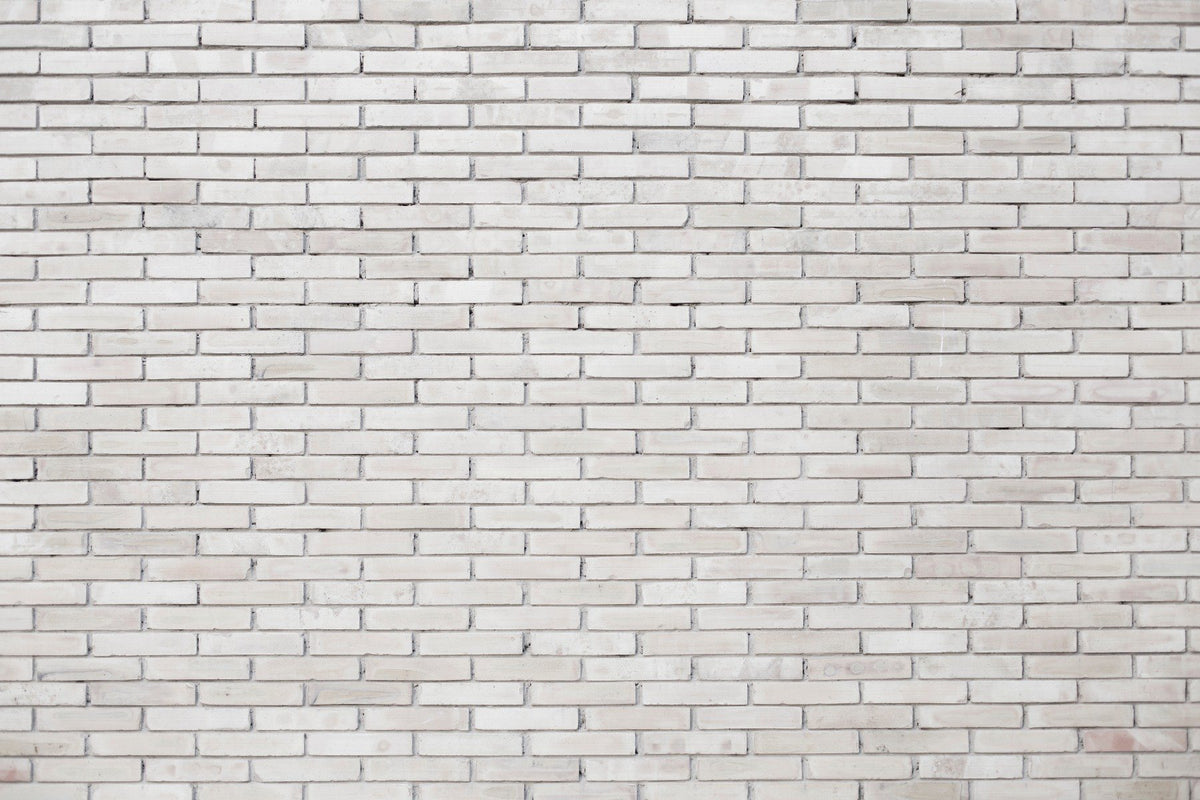 White Concrete Industrial Brick Wallpaper in your room — zoomed