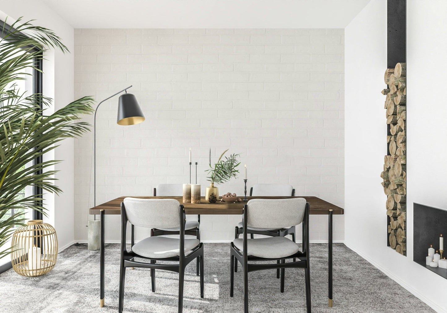 Decorative wall mural featuring weathered whitewashed surfaces for soft, serene interior ambiance.