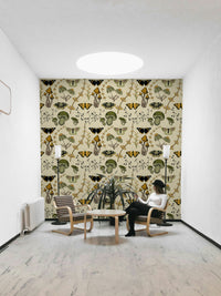 Earth-toned wallpaper for calm seasonal interiors

