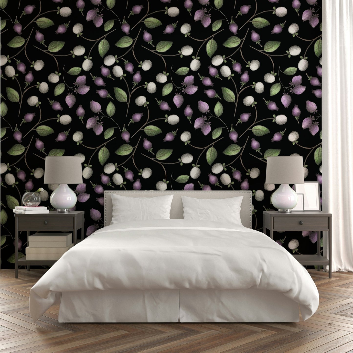 Chalk-texture berries wallpaper

