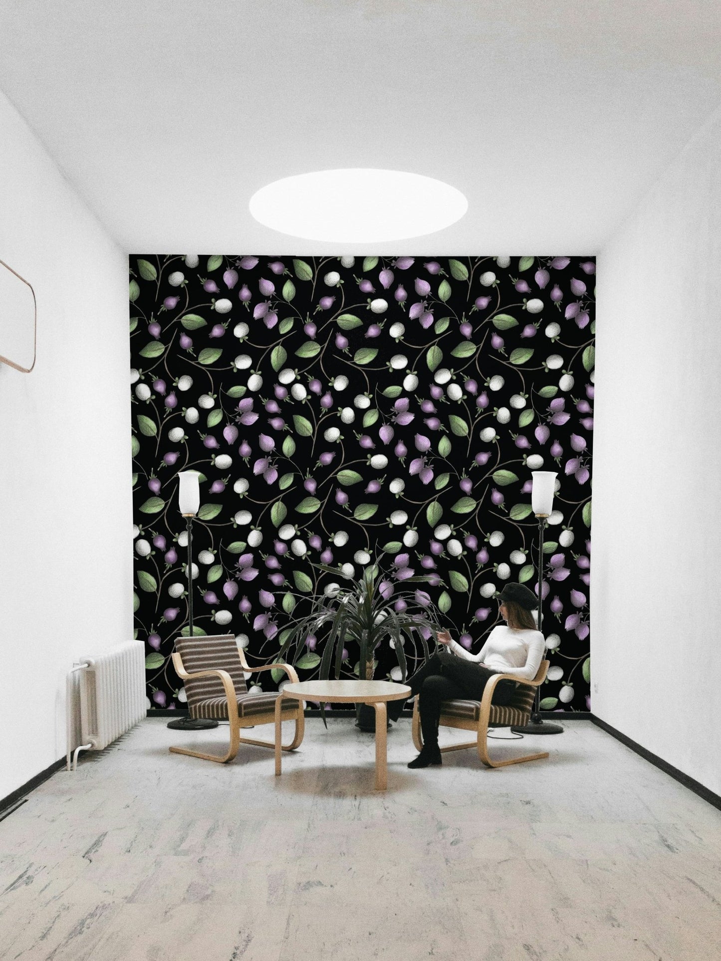 Hand-drawn berry wallpaper design

