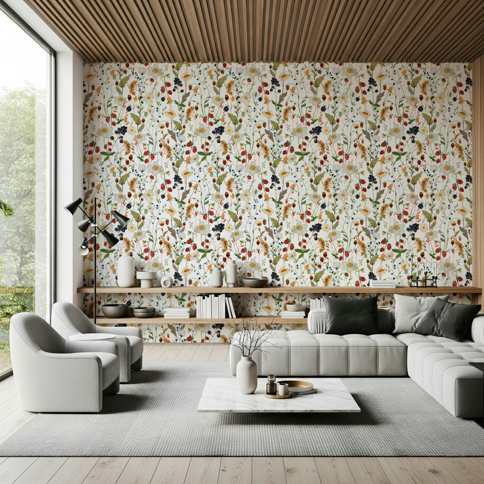 Wild Berry Bliss Wallpaper | Nature Inspired Pattern