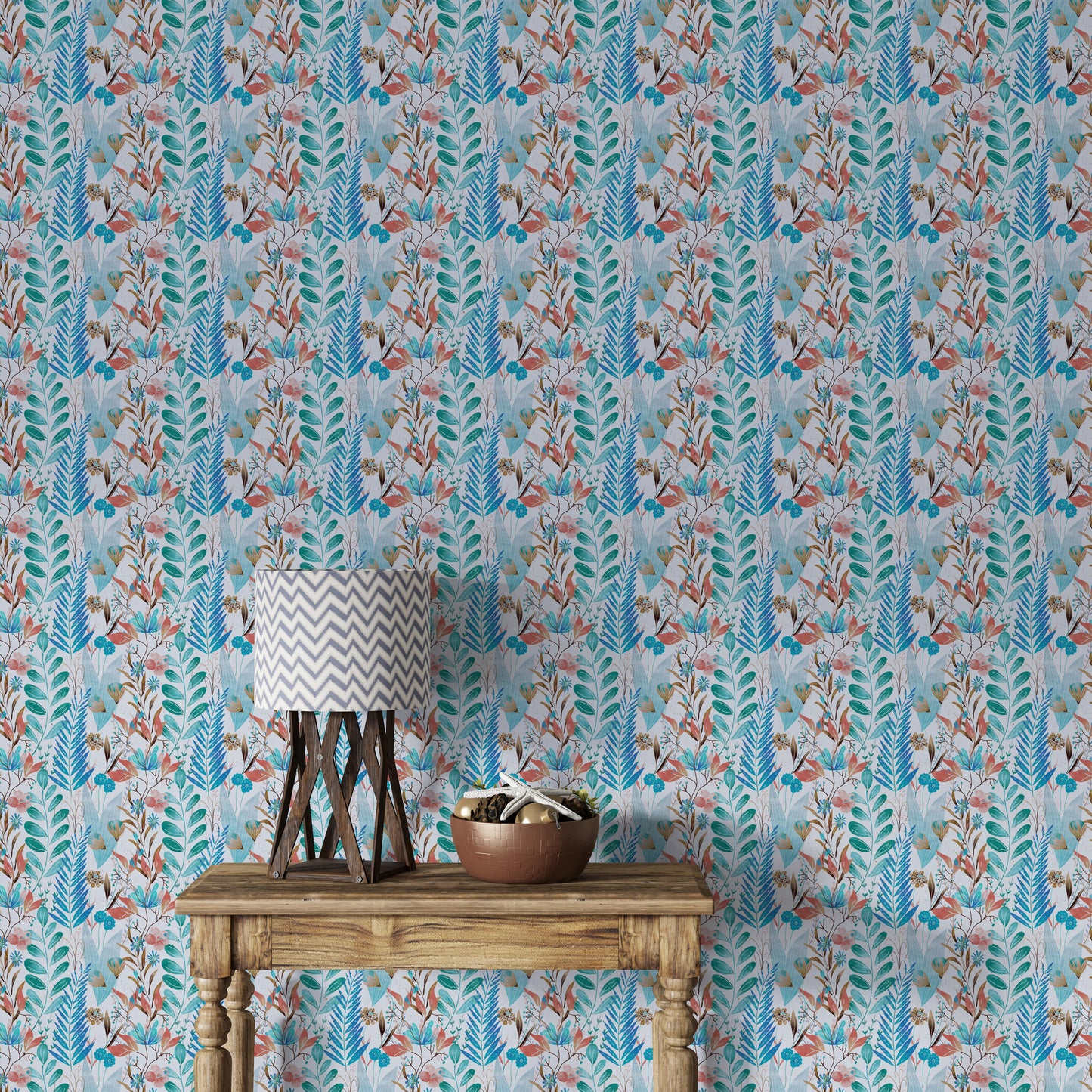 Wild Bloom Symphony Blue Tapete