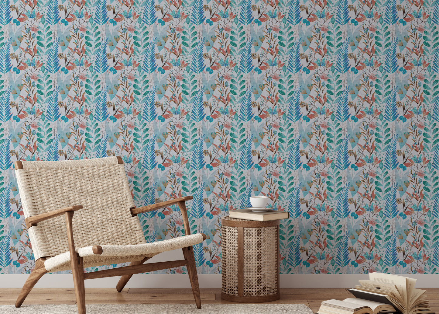 Wild Bloom Symphony Blue Tapete