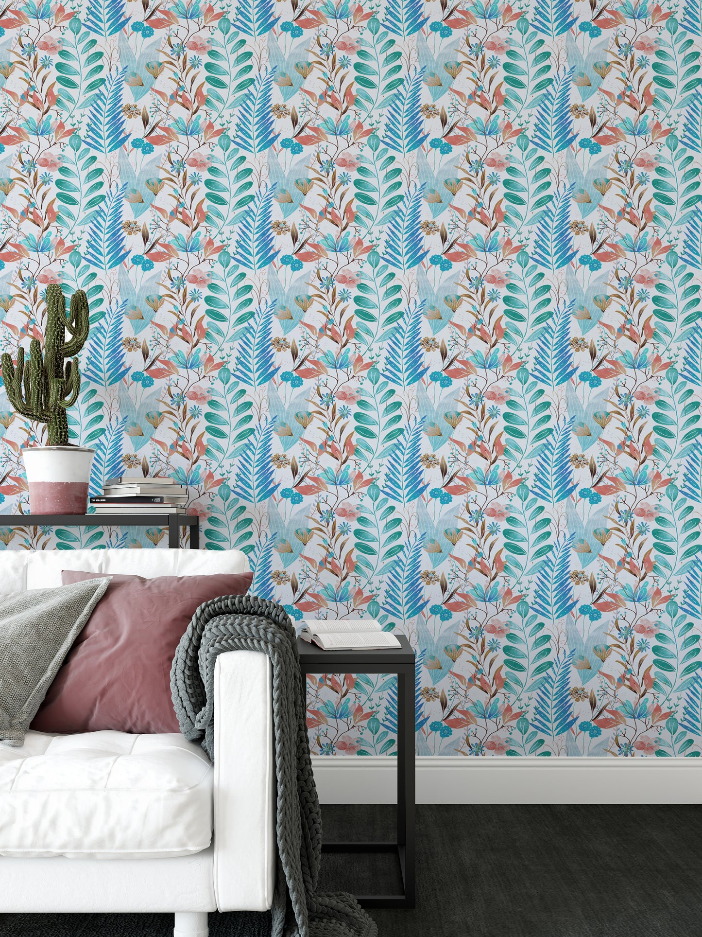 Wild Bloom Symphony Blue Tapete