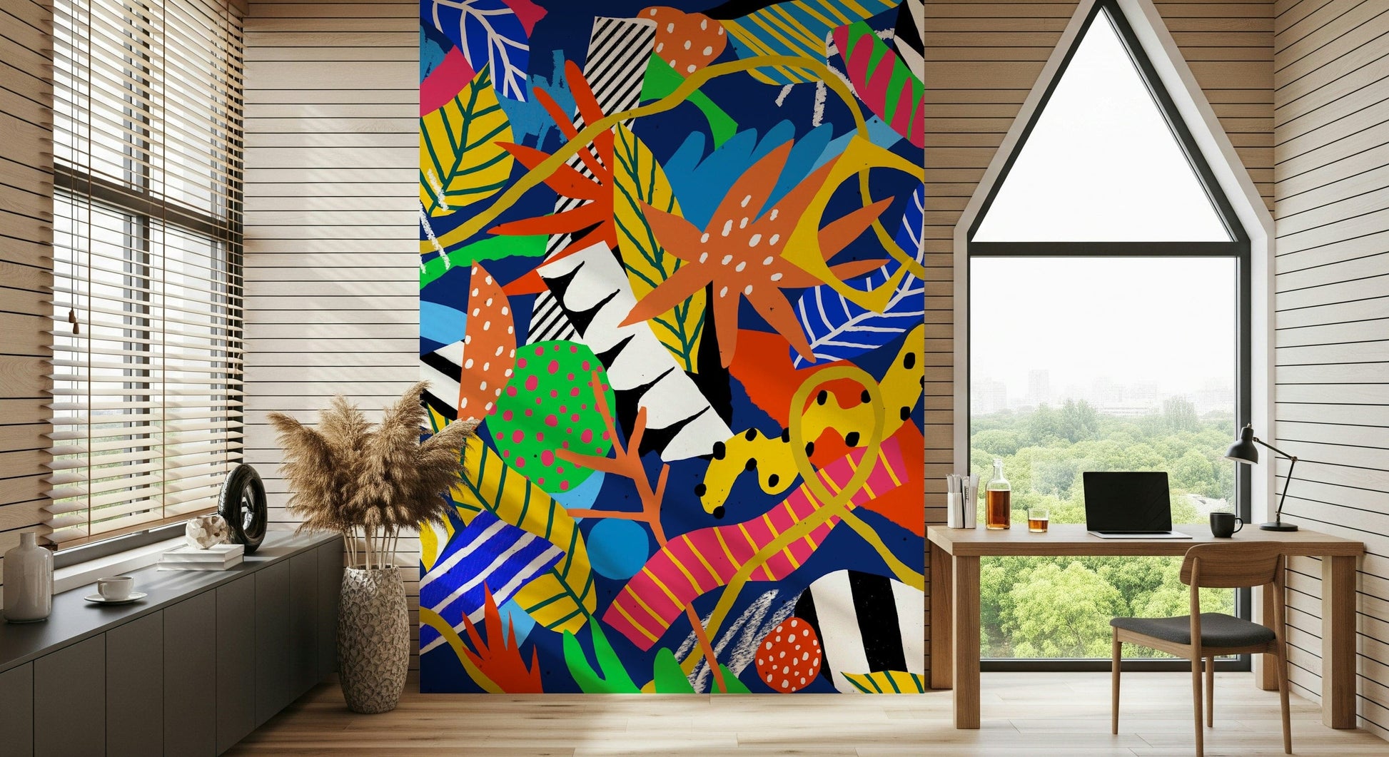 A classic jungle theme wallpaper for walls.

