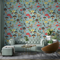 Woodland themed mural wallpaper
