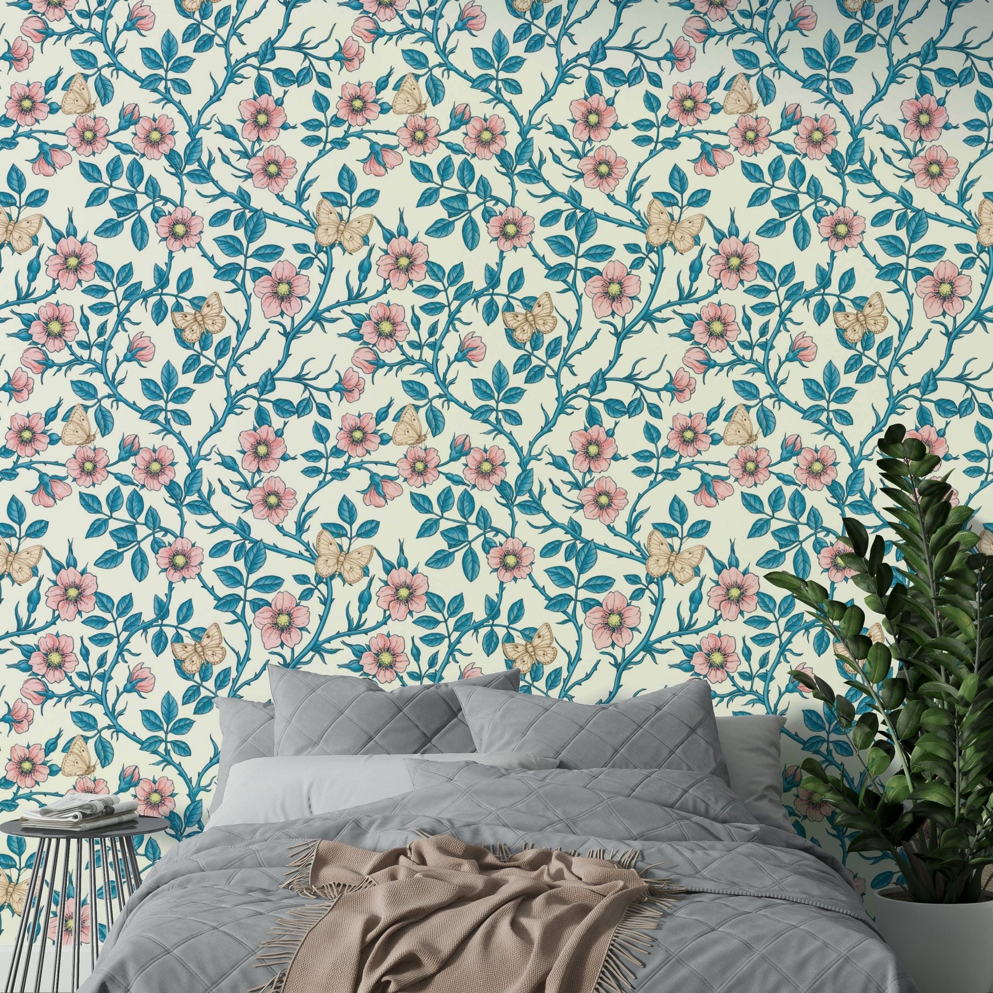 Floral wall mural adding charm to any space

