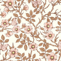 Floral wall mural with a whimsical touch

