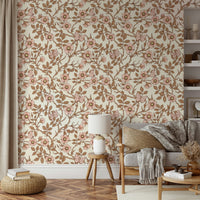 Elegant floral wallpaper for bedroom walls

