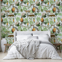 Wild Savana mural with a natural color palette

