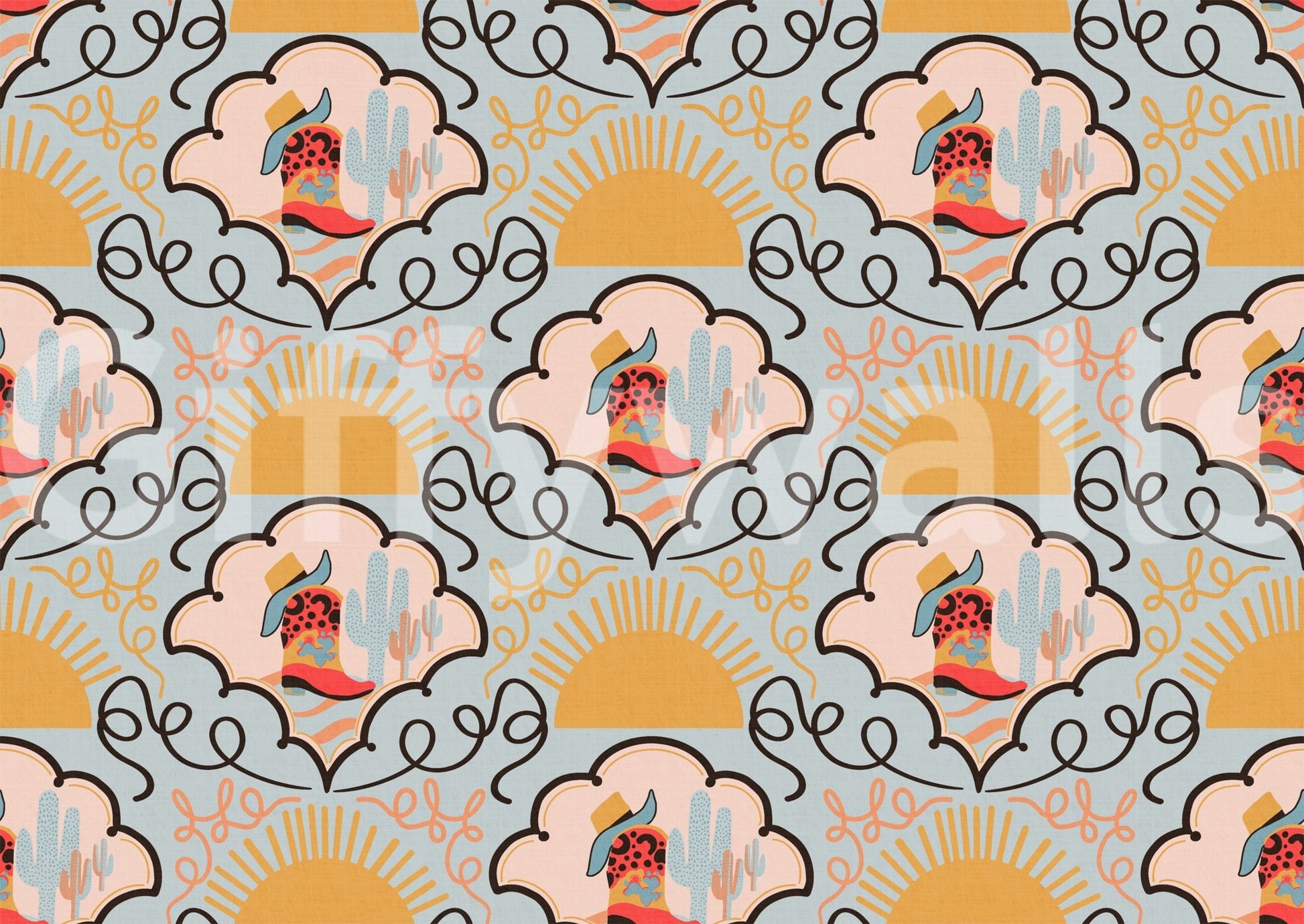 The image captures the spirit of the Wild West.

