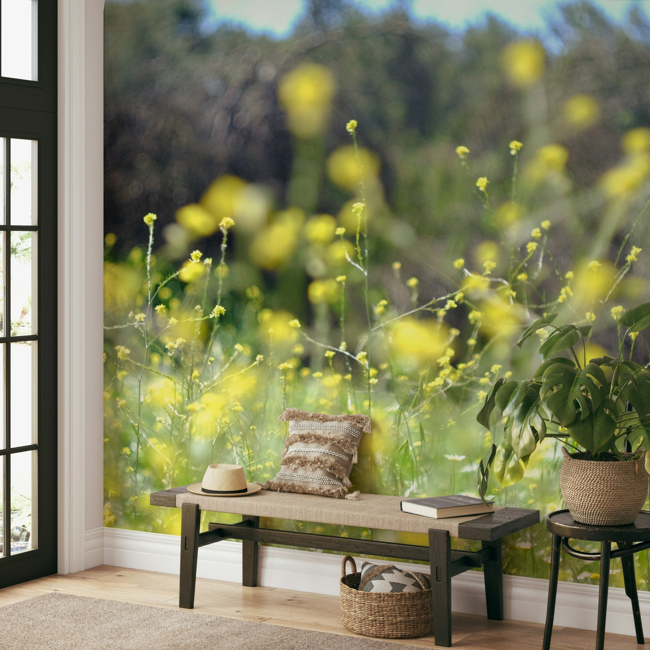 The mural covers a significant wall area.
