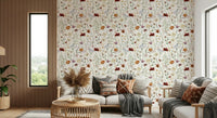 Meadow grass wallpaper Wildflower Hues bohemian dwelling tapestry.