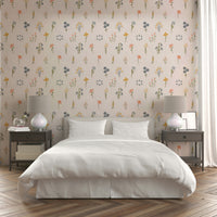 Wild garden patch wallpaper for nursery

