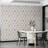 Hand-drawn floral wallpaper for nursery

