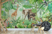 Wildlife Forest Green Color Wallpaper Murals - Giffywalls