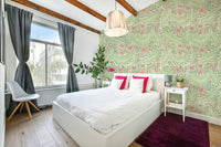 The room's lighting highlights the timeless feel of the pattern.

