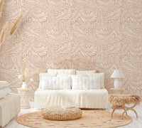 The room's lighting highlights the timeless feel of the pattern.

