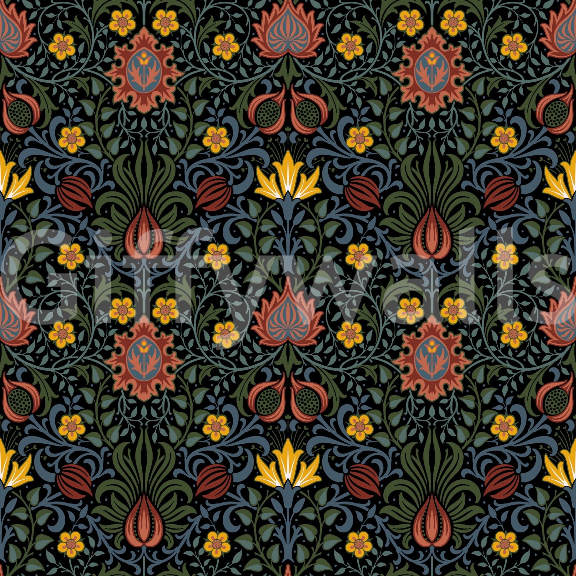 The wallpaper has a smooth, non-reflective matte finish.