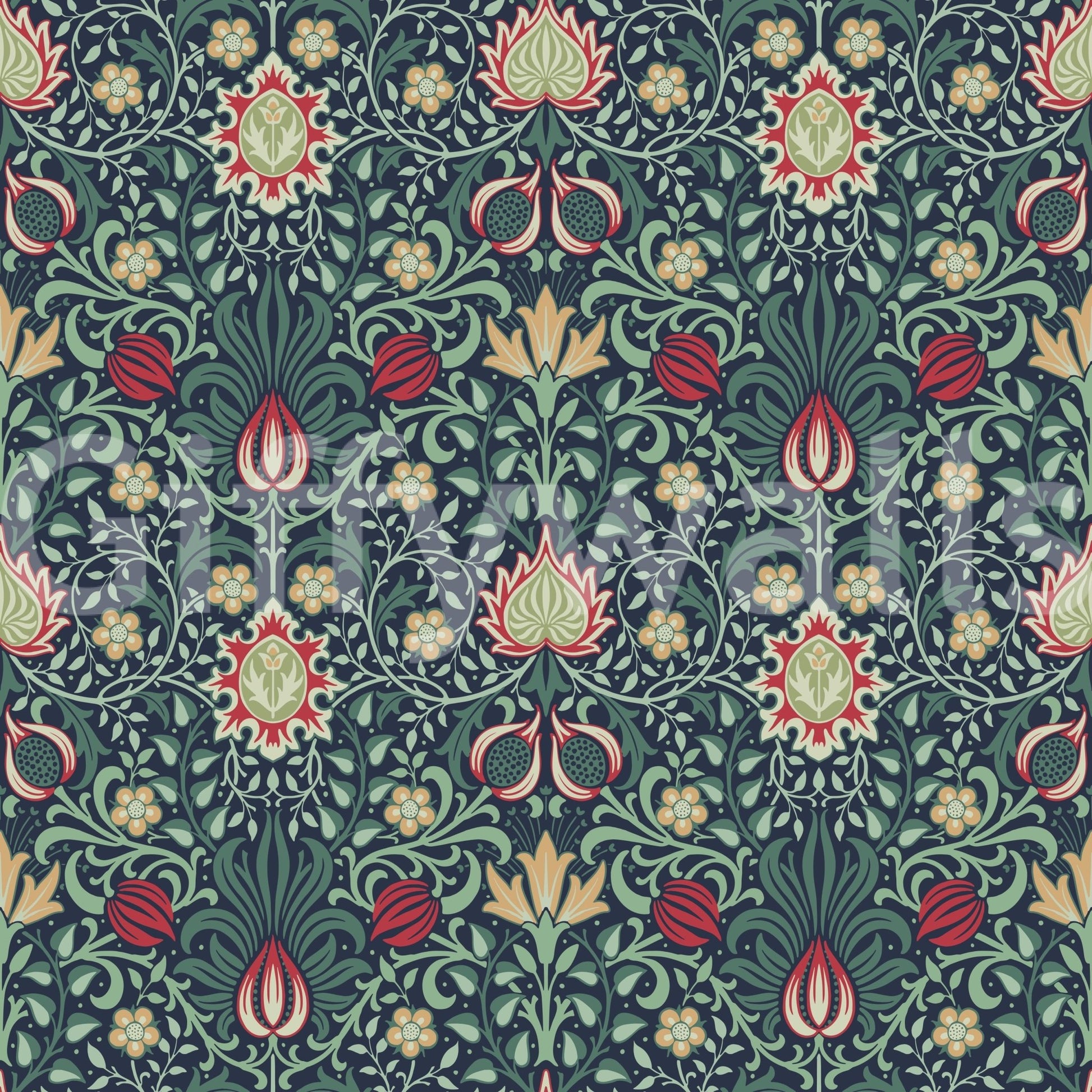 The wallpaper has a smooth, non-reflective matte finish.

