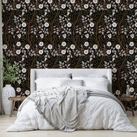 The colors are rich and warm, with a dominant dark brown or umber tone.

