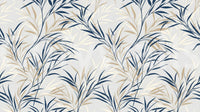 Soft botanical wall mural with blue willow leaf pattern