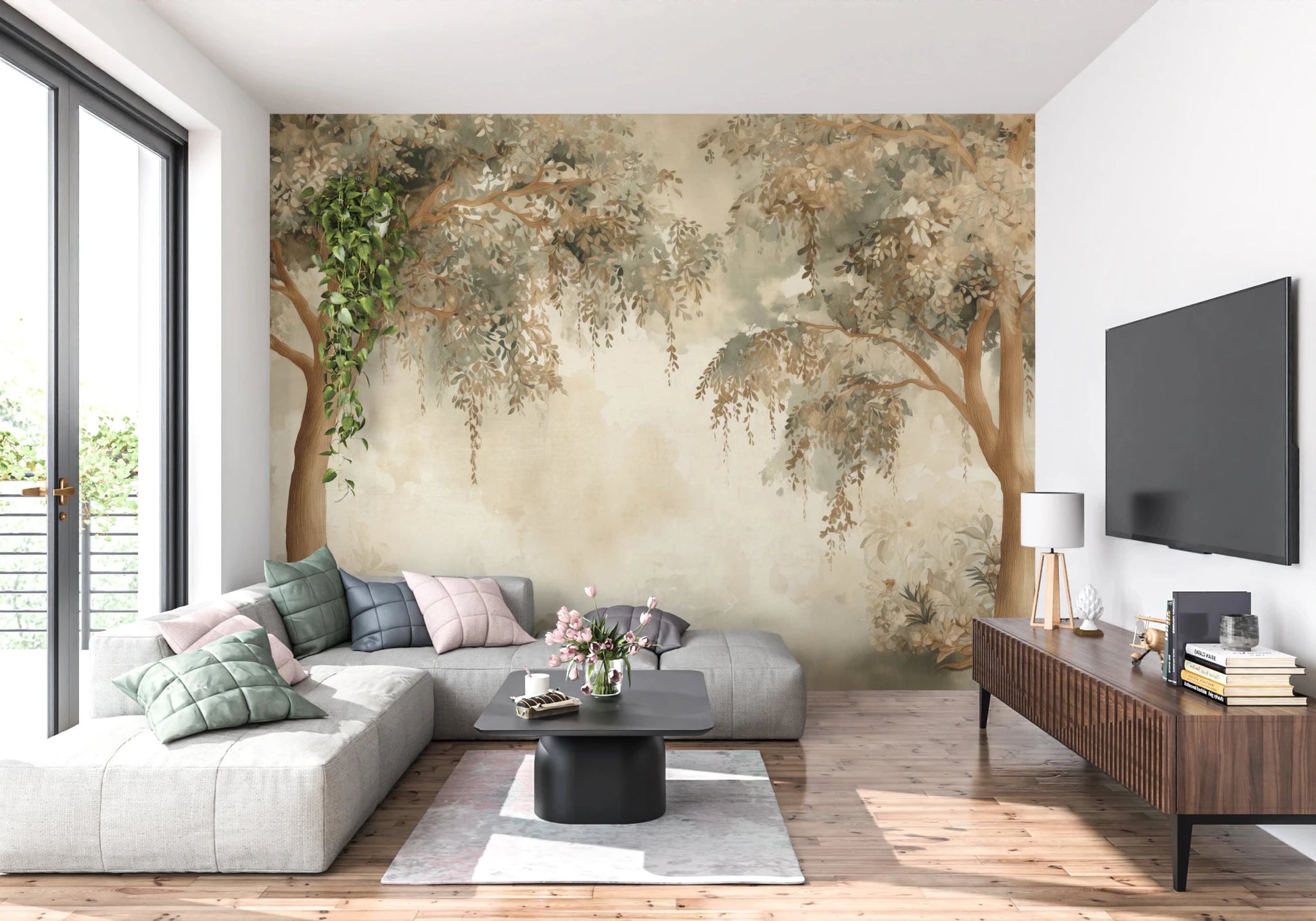 Willow Dreams – Forest Green Wall Mural