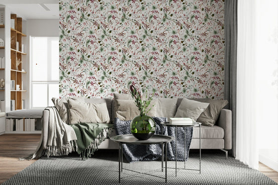 Winter Berries Watercolor wallpaper botanical pattern