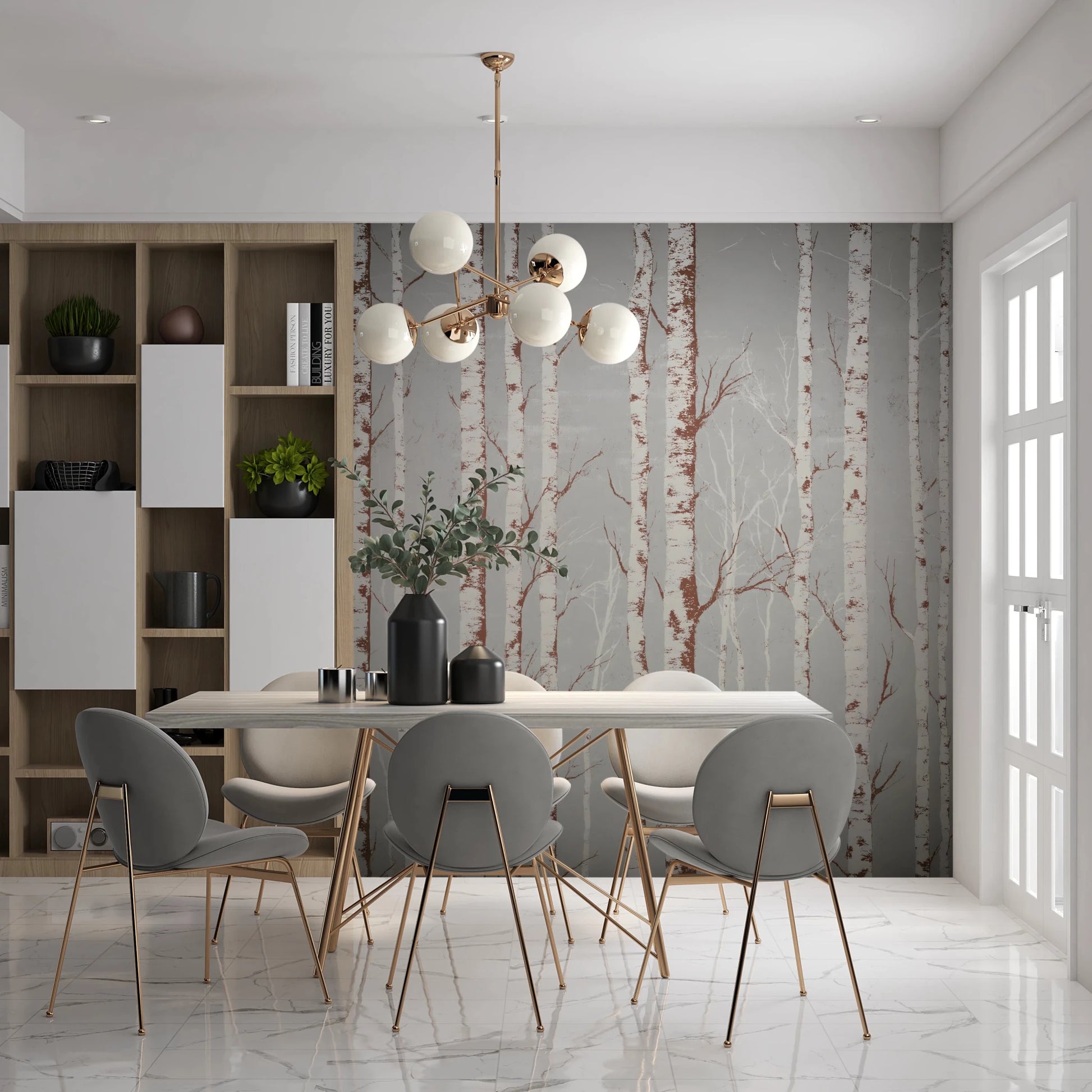 Winter Birch Beauty Wall Mural