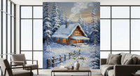 Winter Cabin Retreat Wall Mural
