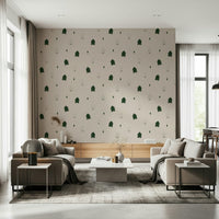 Winter woodland dreams wallpaper featuring serene snowy landscapes.